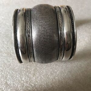 Silver Textured Cuff Bracelet